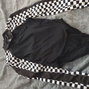 Dolls kill body suit size M black and white check